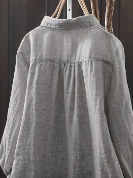 Plus Size, Vintage Long Sleeve Shirt, Casual Top