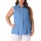 Plus Size Chambray Tops for Women Sleeveless Button Work Shirts Chambray Blouses Summer
