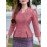 Plus Size - ZANZEA Women'S Elegant Lace Patchwork V-Neck Blouse - Long Sleeve, Front Button Closure, Waist Split Hem, Solid Color for Office, Evening, Women Elegant Floral Lace Trim Blouse, Women Elegant Floral Lace Trim Top