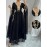 Plus Size, New Women's Elegant Arab Saudi Gown - Batwing Sleeves V-Neck Long Dress with Golden Appliqué & Lace-Like Trim, Floor-Length A-Line Silhouette in Navy Blue, Machine Washable for Weddings, Parties, Formal Events (Plus Size Available) - Spring Summer Fall Outfits, Highquality Fabric, Delicate Embroidery, Modest Fashion