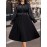 [Plus Size Elegant Dress] Plus Size, Autumn and Winter Fashion Casual Long-Sleeve Pleated Elegant Dress