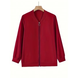 Elegant V-Neck Long Solid Color Cardigan for Women - Chic Non-Stretch Fabric, Perfect for All Seasons, Stylish Pink Blazer with Ribbed Cuffs and Hem