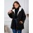 Plus Size, Women's Oversized Elegant Hooded Winter Coat - Heavyweight Full-Length Winter Jacket with Golden-Tone Hardware, Machine Washable Long Sleeve Trench Coat with Pockets for Fall & Winter, Plus Size Available (Solid Black) - Casual to Formal Outerwear
